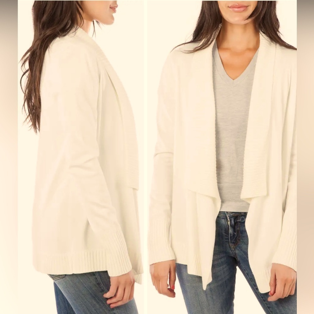 NWOT Kut From The Kloth Amabelle Open Front Cardigan Sweater Ribbed Tan